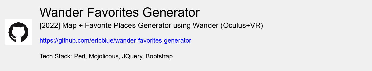 Wander Favorites Generator